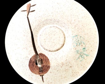 Vintage Red Wing China Lute Song Saucer MCM 1950s Mid Century Hand Painted