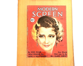 Vintage Modern Screen Magazine Cover 1932 Irene Dunne Advertising Art