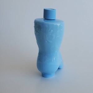 Vintage Avon Sonnet Cologne, 1972 Avon Collectible Bottle, Blue Milk Slag Glass Boot image 5