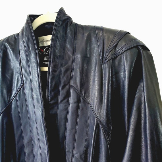 Vintage 80s Escada Jacket XS S Unisex Navy Black … - image 3