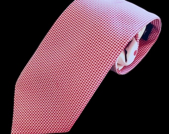Red Tie Pink Polka Dot Rosso Bianco 3.25 Inch Wide 60 Inches Long Polyester