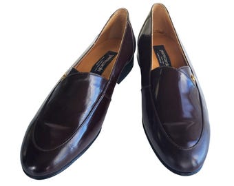 Zapatos Pierre Cardin de los años 70 para hombre, talla 8, de charol marrón, sin cordones, nuevos, sin etiquetas.