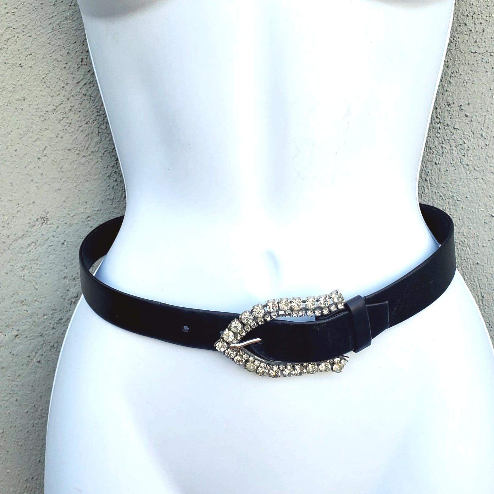 Vintage 1950s Rhinestone Belt – Crystal Waist Belt 40 inch YooAi Crystal Waist Belt for Women - Rhinestone Chain Belt  main image 2
