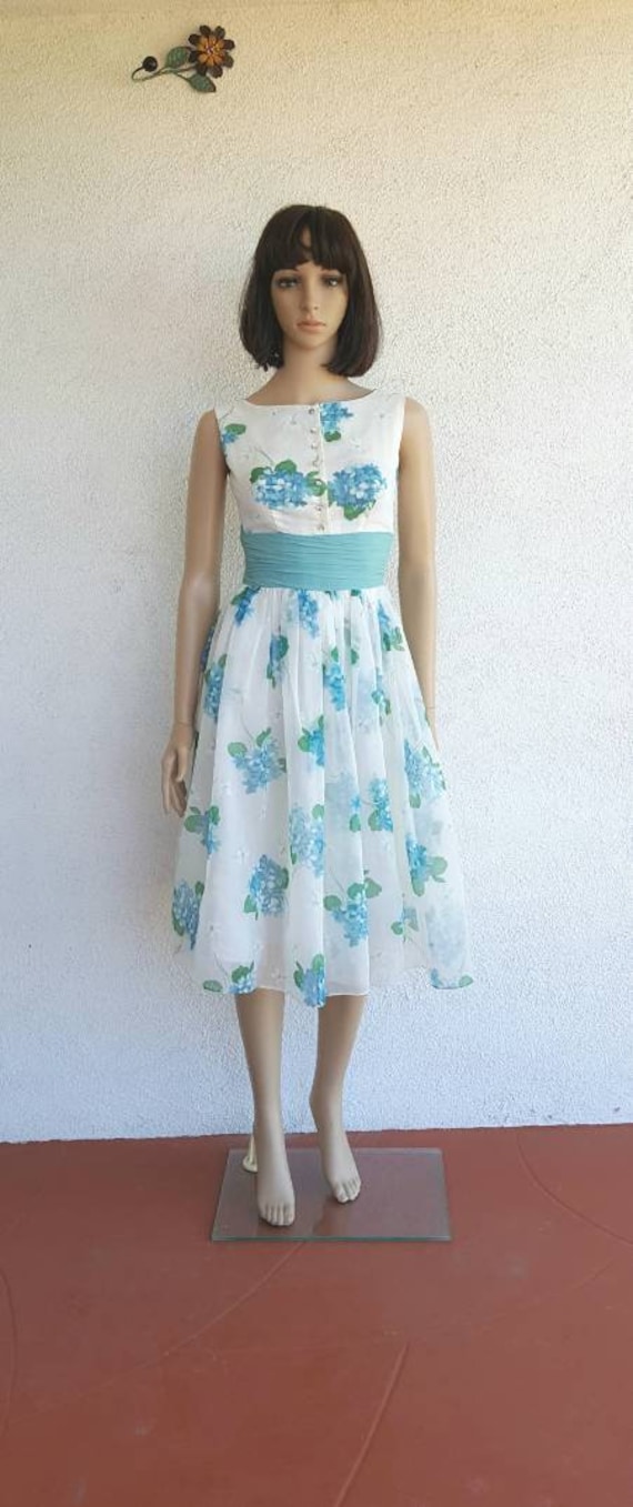 Chiffon 1950s Dress, Vintage Womens Clothing, Vint
