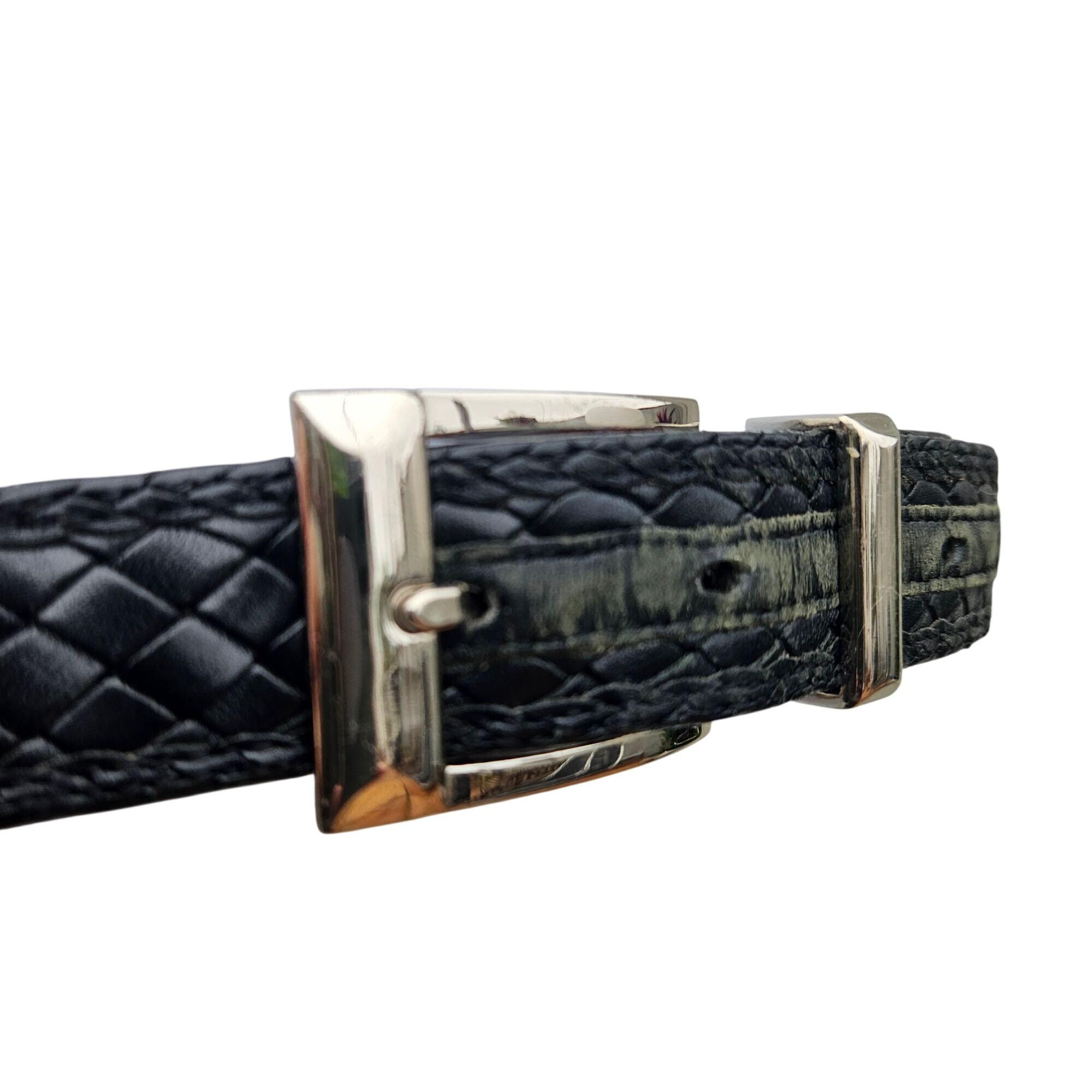 Bragano Black Woven Leather Belt Mens Made in Canada XL 41 