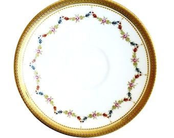 Vintage Saucer Tirschenreuth Bavaria Demitasse Petite Rose German 1940s Gold