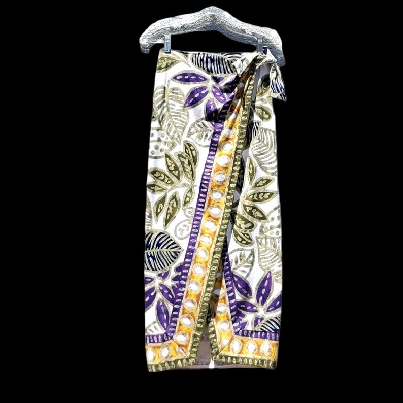 Michaele Vollbracht Maxi Skirt Womens Small Sarong Wrap Vollbrach Beachwear NWOT 画像 1