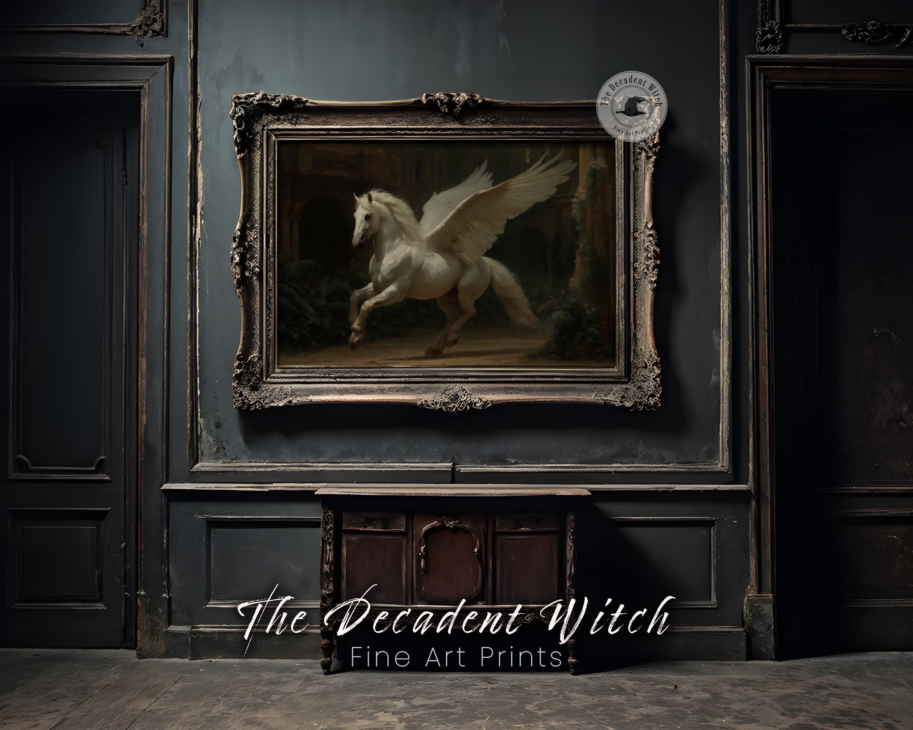 Majestic Winged Horse Printable Fantasy Gothic Decor, Pegasus ...