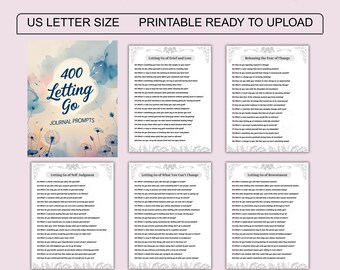 400 Letting Go Journal Prompts, Reflections, Personal Growth (Printable)