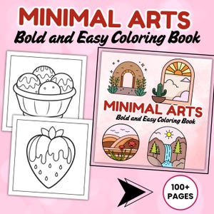 Minimal Art Coloring pages for Adults and Kids | Cozy Coloring Book | Simple Art Coloring Pages | Bold and Easy instant PDF Download
