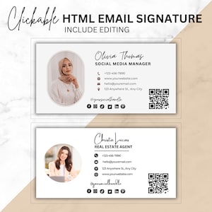 Sjablonen voor e-mailhandtekeningen voor onroerend goed of bedrijf | Gmail-handtekening | Listingpresentatie | Kenmerkend ontwerp | Marketing | Met foto