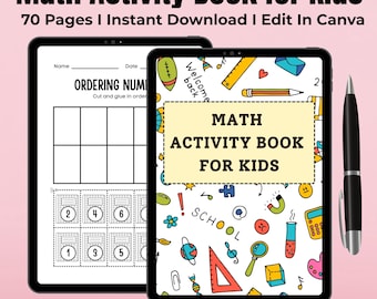 Edytowalna książka z zadaniami matematycznymi dla dzieci | Canva KDP Interior (pobierz plik PDF)