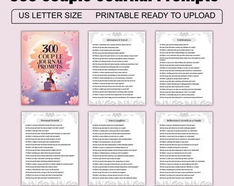 300 Couple Journal Prompts , Printable, Journal, Minimalist, Love, Relationship, Wellness, Reflections, Gratitude, Marriage