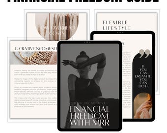 Handbuch zur finanzielle Freiheit, Bearbeitbare Canva Vorlage, MRR PLR (Digitaler Download)