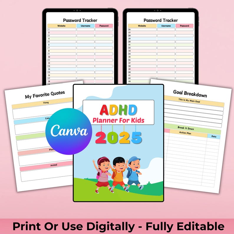 2025 ADHD Planner for Kids, Focus Tools (digital Download) - Etsy