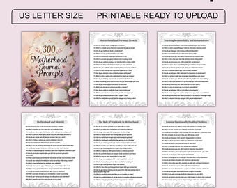 300 Motherhood Journal Prompts, Reflections, Gratitude (Printable)