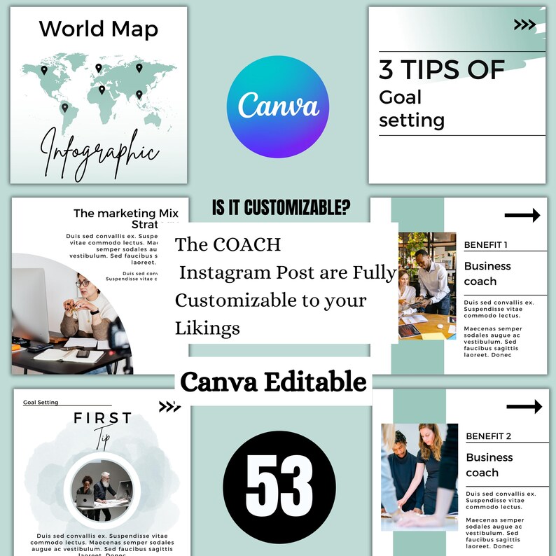 Coach Instagram Post Templates | Canva Editable Social Media Toolkit - Etsy