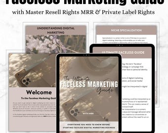 Faceless Marketing Guide: Canva Template with MRR/PLR