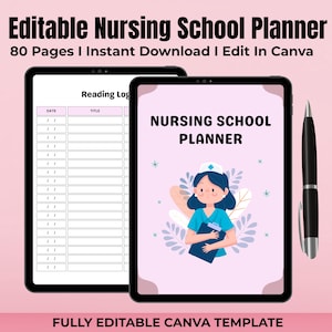 Nursing Student Digital Planner, Digital Planner For Nursing Students, Nursing School Planner, Student Nurse, Planner, Planner Nurse
