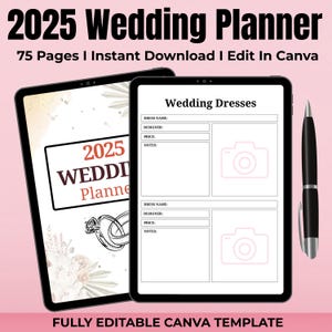 2025 Digital Wedding Planner | Wedding Budget, Guest List, Seating Chart & Checklist | Wedding Planning Binder PDF, Bride and  Groom Planner