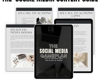 90 Days Social Media Content Guide | MRR PLR Canva Template (Digital Download)