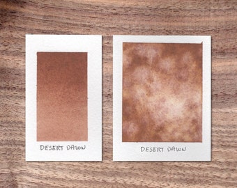 Desert Dawn - Colorful Brown - Handmade Watercolor Paint - Half Pan - Separating - Granulating
