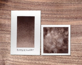 Bittersweet - Cool Umber Brown Handmade Watercolor Paint - Half Pan - Skin Tone