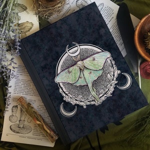 Moon Magic -  Art Journal / Notebook / Sketchbook - Lunar Moth - Moon - Spiritual- Grimoire - Book of Shadows