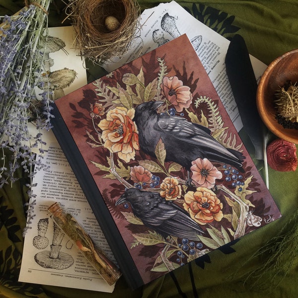 Raven Journal / Notebook / Sketchbook - Crow - Spiritual - Animal - Grimoire - Book of Shadows