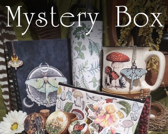 Mystery Box - Fantasy and Nature Art Grab Bag - Surprise - Stickers, Mirrors, Prints, Bookmarks and so much More!