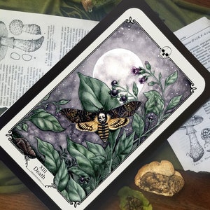 Death Tarot Print - Deaths Head Moth - Karten - Major Arcana - Aquarell Kunst - Weissagung