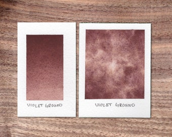 Violet Ground - Purple Umber - Handmade Watercolor Paint - Half Pan - Semi-Granulating