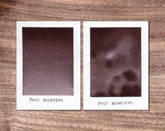 Post Mortem - Burgundy Wine Red Violet - Handmade Watercolor Paint - Half Pan - Semi-Granulating Semi-Separating