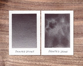 Painted Stone - Violet Gray Madder - Handmade Watercolor Paint - Half Pan - Semi-Granulating Semi-Separating