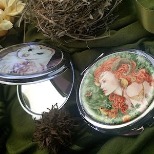 Le visiteur - Fantasy Art Compact Mirror - Poche - Sac à main - Sac à main - Petit - Clapet