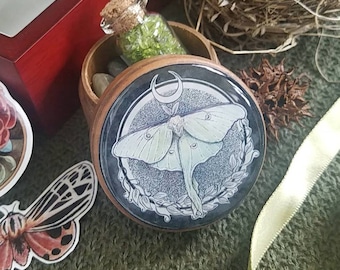 Luna Moth - Moon Magic - Dream Box - Keepsake - Trinket - Jewelry