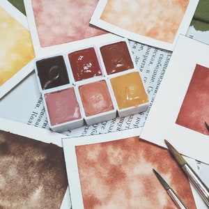Skin Tones Basics Set - 6 Colors - Handmade Watercolor Paint - Half Pan - Flesh Tones