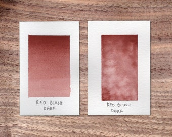 Red Blush, Dark - Handmade Watercolor Paint - Half Pan - Full Pan - Skin Tone