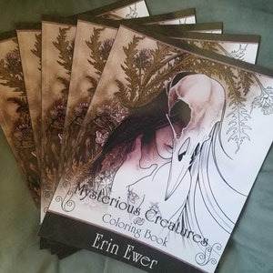 Coloring Book - Mysterious Creatures - Fantasy - Adult Intermediate - Dark - Spiritual - Animal