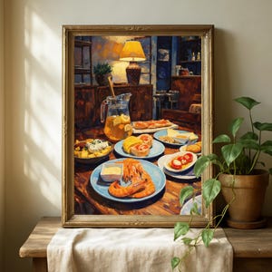 Mediterranean Tapas Still Life | Cozy Kitchen Food Wall Art