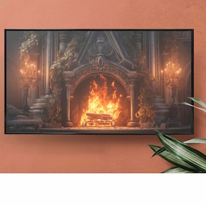 Gothique Hearth Samsung Frame TV Art | Spooky Fireplace Still-Life Art TÉLÉCHARGEMENT NUMÉRIQUE