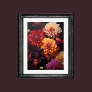 Moody Autumn Floral Photograph | Realistic Fall Art | PRINTABLE Download BlackRoseDigitals | AR 2:3