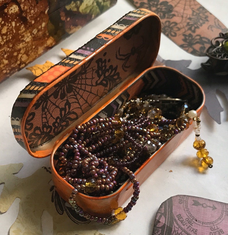 Stash box dice box gift box pill box metal jewelry box keepsake box gift for her Tiny Tins!