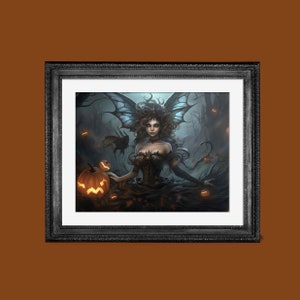 Gothic Halloween Fairy Portrait | Fantasy Faerie Art for Wall or Digital Frame | PRINTABLE Download BlackRoseDigitals | AR 3:2