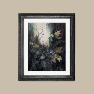 Moody Abstract Floral Watercolor | Grunge Wall Art | PRINTABLE Download BlackRoseDigitals | AR 2:3