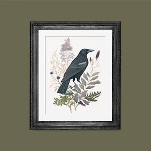 Moody Autumn Raven Illustration | Dark Fall Art | PRINTABLE Download BlackRoseDigitals | AR 2:3