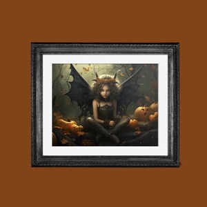 Gothic Halloween Fairy Portrait | Fantasy Faerie Art for Wall or Digital Frame | PRINTABLE Download BlackRoseDigitals | AR 3:2