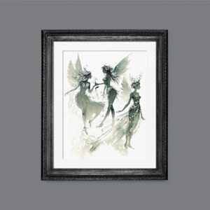 Moody Summer Fairy Watercolor | Grunge Summer Art | PRINTABLE Download BlackRoseDigitals | AR 2:3