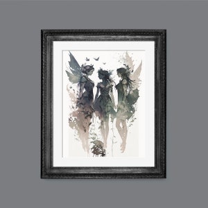 Moody Summer Fairy Watercolor | Grunge Summer Art | PRINTABLE Download BlackRoseDigitals | AR 2:3