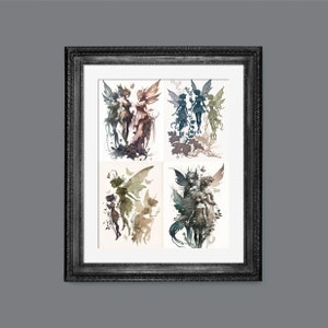 4 Digital Prints, Fairy Wall Art, Faerie Prints, Fantasy Art, Set of 4 Prints, Large Wall Art, Wall Art, Art Prints